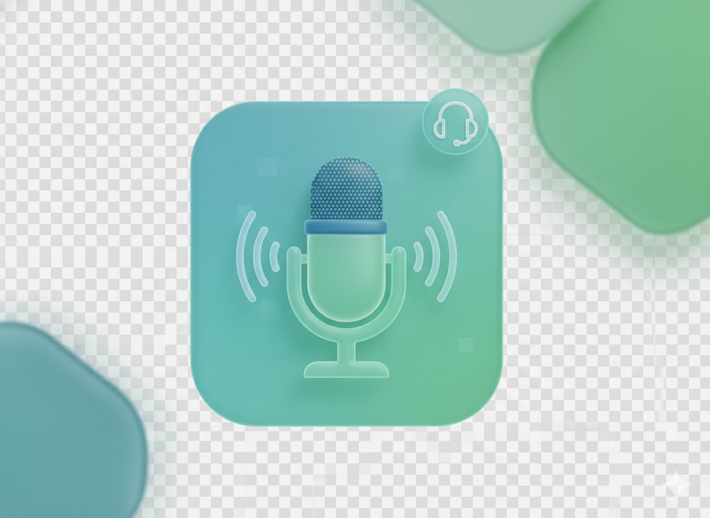 Ícono de micrófono y auriculares, pódcast de Academia de Negocios