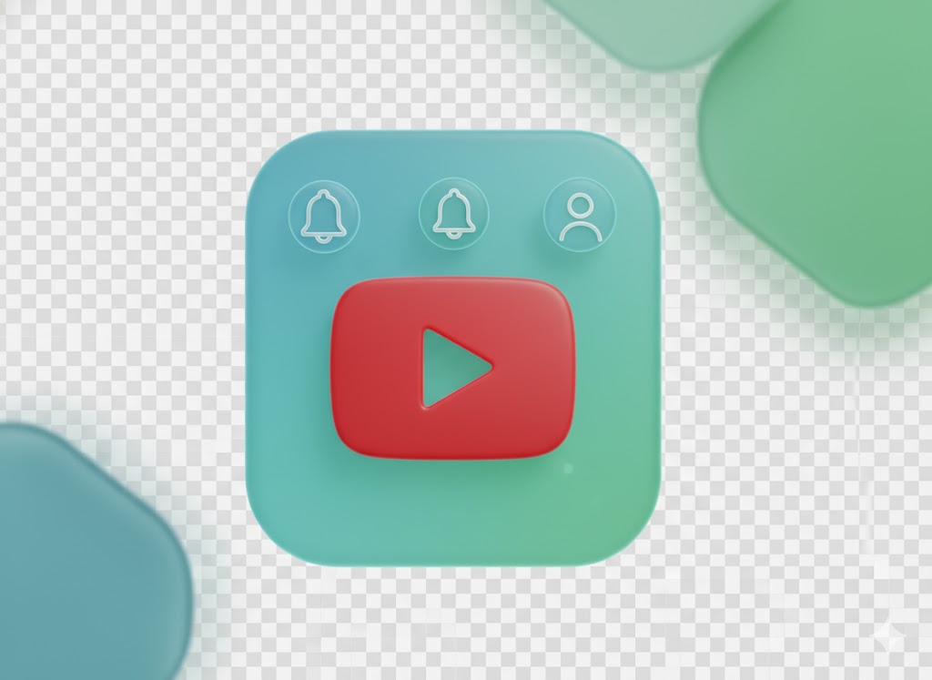 Ícono de YouTube con campanas de notificación, canal audiovisual de Academia de Negocios