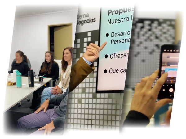 Clases y presentaciones en el espacio Bunker.Hub de Academia de Negocios